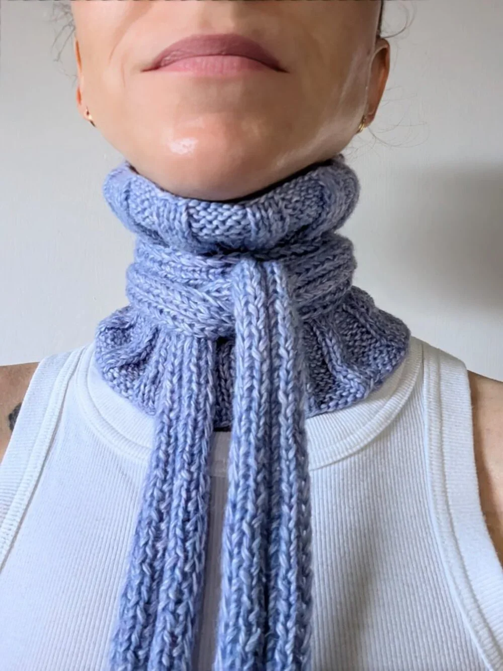 Handmade Crochet Ruffled Ribbon Skinny Scarf Tie Collar Choker Coquette